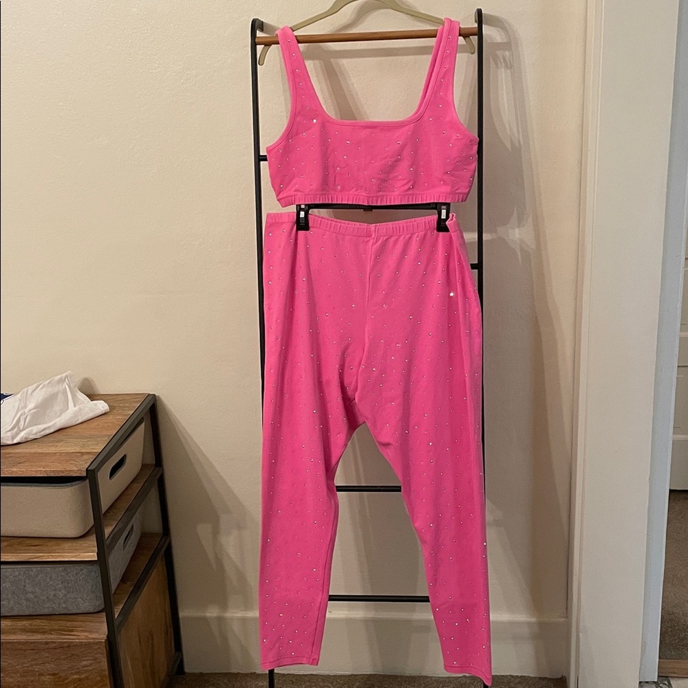 NWT SKIMS Outdoor Rhinestone bralette and legging set